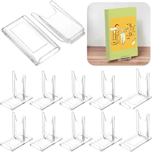 10 Pack Adjustable  Comic Book Display Stands  Clear Easel Collector Display Holder for Artwork Album CD Magazine Postcard Cookbooks Photos