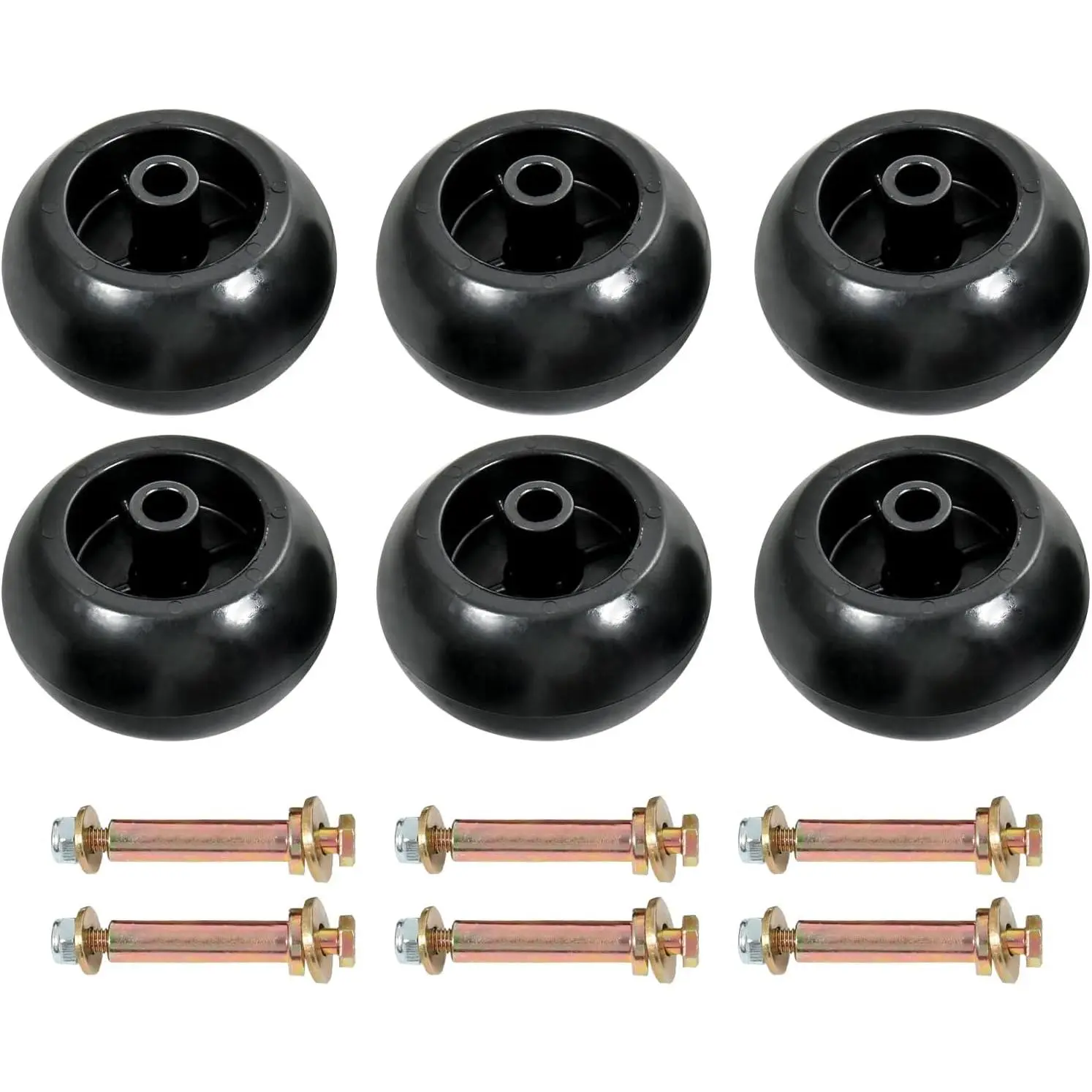 6Pcs Lawn Mower Anti Scalp Deck Wheel Kit Compatible with Bad Boy 022-5234-98 Exmark 103-3168 103-4051 103-7263 1-603299 & Many Bore 5/8” Wheel Size
