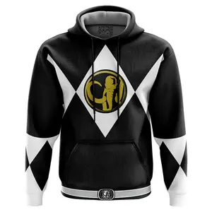 Black Ranger Mighty Morphin Power Rangers Hoodie - Ape Zip Hoodie - Hoodies Japanese Anime Style Zip Up Hooded Sweatshirts Men Women Fashion Y2k Oversized Pullovers