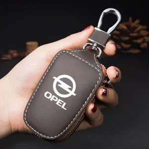D Leather Keychain Zipper Pouch with Metal Hook, Suitable for Opel Astra J Corsa D K Vectra B Insignia Vivaro Car Accessories