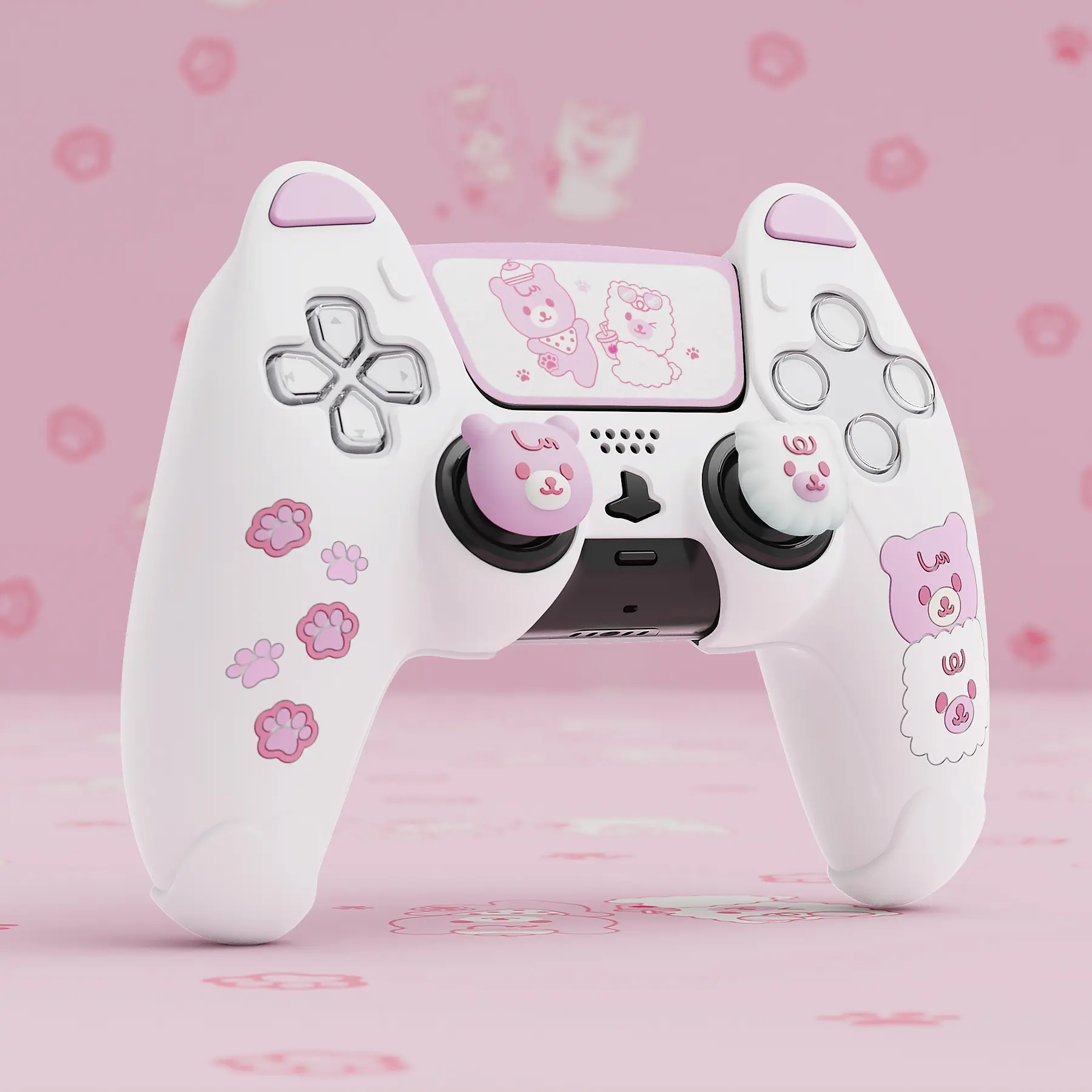 PlayVital Cute Bear Silicone Controller Case for PS5 Controller - Kawaii Gaming Console Accessory While supplies last