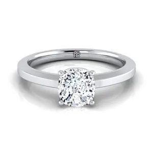 The Carmen Solitaire Engagement Ring Setting for Cushion Diamonds in Platinum