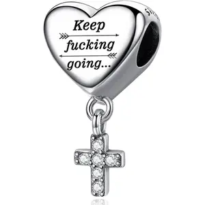 Cross Charm Fit  Charms Bracelet Love Heart Christian  Verse Charms Prayer Faith Religious  Gifts for Women