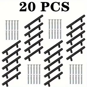 Modern Brushed Stainless Steel Cabinet Door Handles, Durable Metal Hardware for Kitchen Bathroom Bedroom Office Furniture, Easy Installation