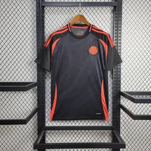 [Hot Sale] - Colombia 2024-25 Away Soccer Jersey - Full Print Logo - Black Orange