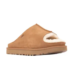 UGG Women's Greenport Slide Chestnut Lightweight Sheepskin Slippers with Moisture-Wicking Lining & Twin Seam Detailing