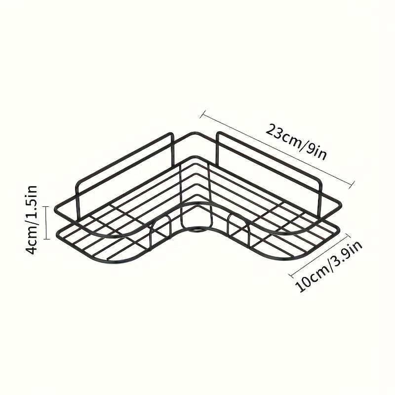 1-piece anti-rust stainless steel corner shower shelf - wall-mounted bathroom storage rack, suitable for shampoo, toner, and cosmetics, multi-compartment design saves space, black finish suitable for modern bathrooms, bathroom decor and accessories