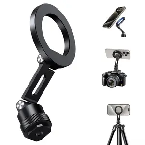 elitehood Magnetic Phone Tripod Mount for Magsafe, Aluminum iPhone Tripod Mount Adapter with 1/4” Screw, Cold Shoe Phone Holder for Camera, Compatible with iPhone 16/15/14/13 Series