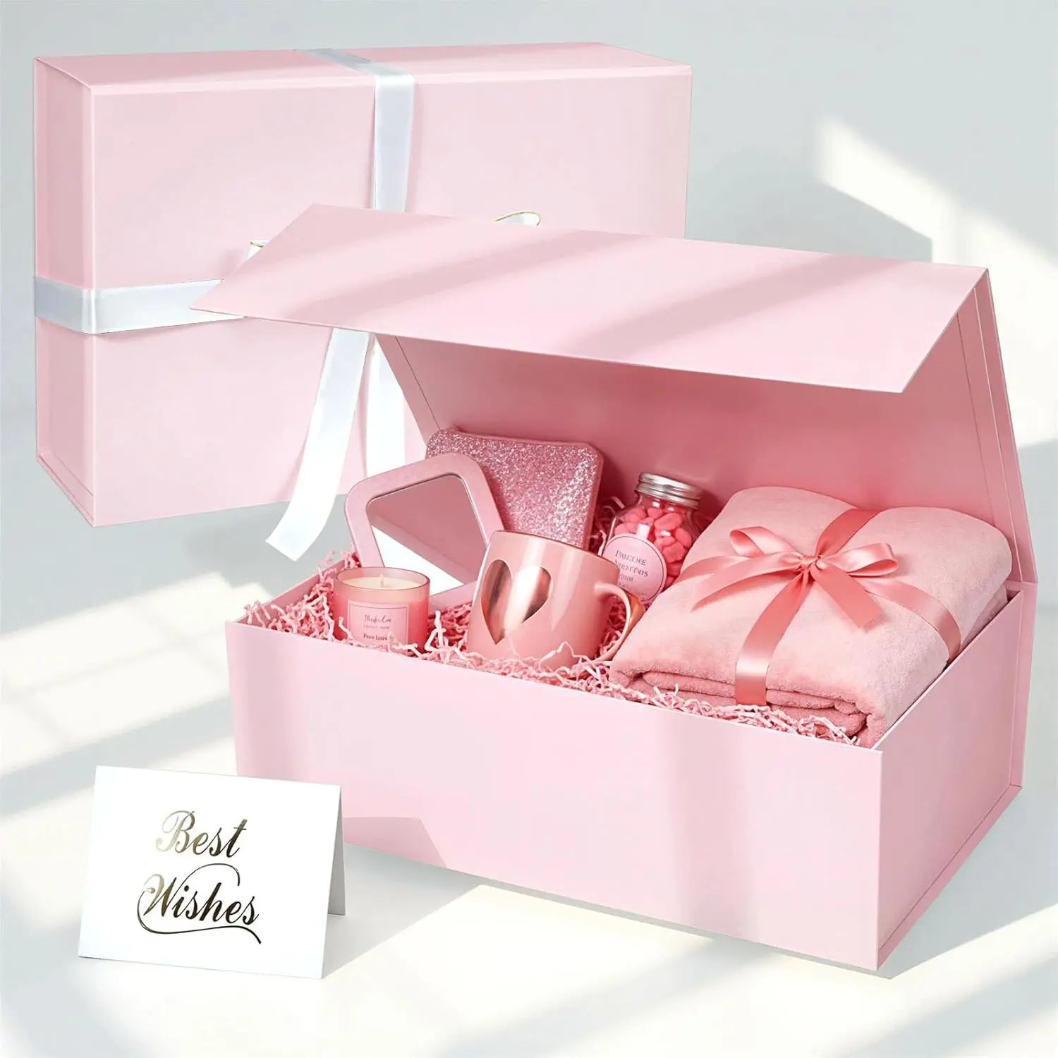 Box, 13x9x4 Inches  Boxes for Presents With  and  Closure Collapsible for Mother's Day, Bridesmaid Proposal, Weddings, Anniversary Present