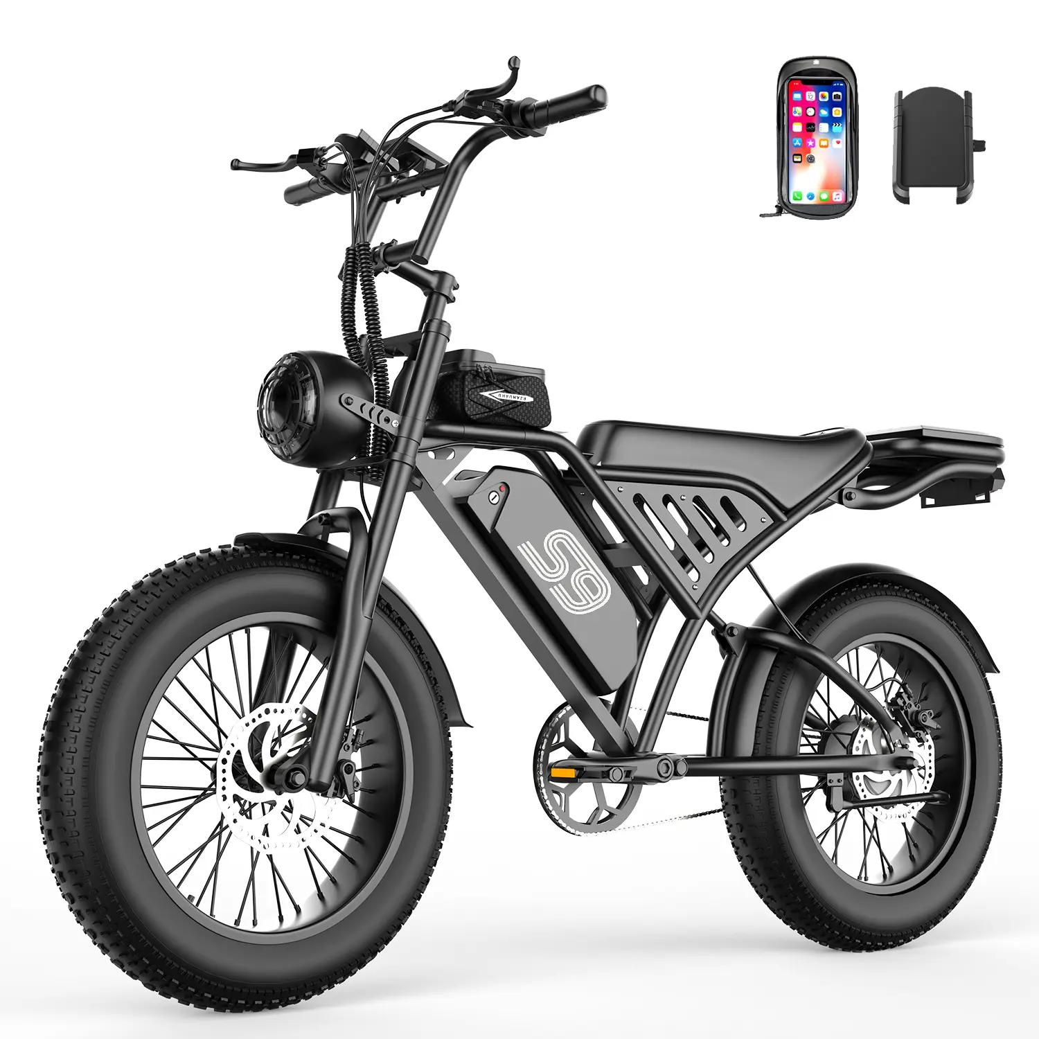 Electric Bike for Adults 2500W Peak 36MPH 65Miles 48V 20AH Removable Battery 20" Fat Tire All-Terrain with NFC Password Unlock