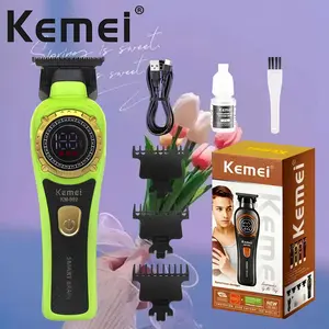 Kemei Km-999 Professional Electric Hair Trimmer, Powerful Motor + Stainless Steel Blade, USB Charging, Cordless Rechargeable Trimmer, Men's Grooming Tool