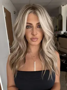 Highlight Blond Body Wave Wig Soft Loose Body Wigs 13x4,14 Inch 150Density 100% Human Hair, Pre-Cut Baby Hair Lace Front, Women Daily Wear