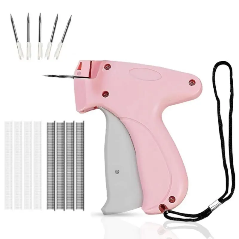 Handheld Clothing Stitch Gun - Multifunctional Home Sewing Kit with Ultra-Fine 5mm Needles (5 Pcs), 1000 Fasteners, Ergonomic Hemming Tool for Mini Portable On-the-Go Repairs, Travel Use