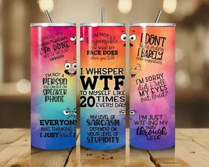 I whisper WTF to myself like 20 times a day 20oz Tumbler, Stainless Steel, Double-Wall Vacuum-Insulated, Funny Gift for Her And Him