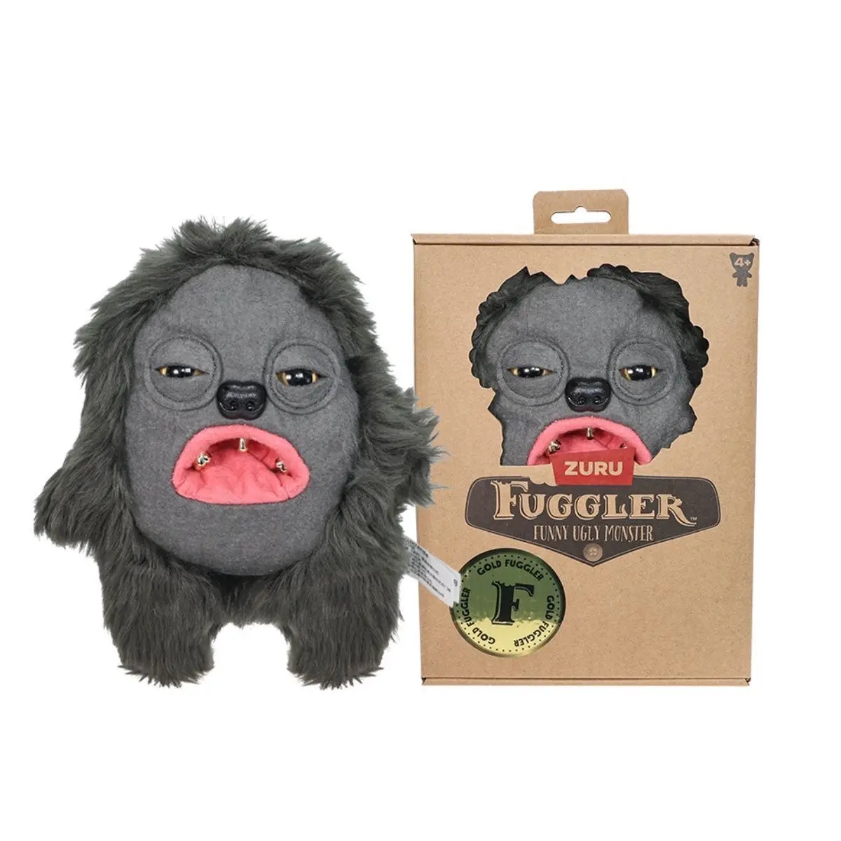 【Limited 】Fuggler Funny Ugly Monster Plush – Sasquatch Brown 9" Collectible Stuffed Animal, Soft Weird Plush Toy with Human-Like Teeth, Gift for Teens & Adults