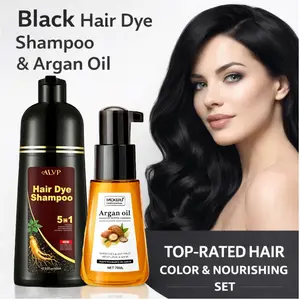ALVP 2026 Shampoo 5 In 1 Herbal Wine Red ColorShampoo For Women & Men Covers 100% Grays LongLasting Nourishes Scalp Ginseng Haircare