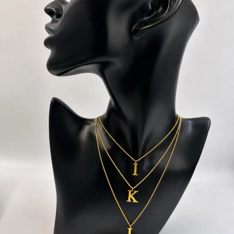 21k Gold-Plated Alphabet Necklace, Fashion Accessory for Daily Wear