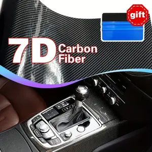 Carbon Fiber Car Decal, Scratch-Resistant UV Protection, DIY Auto Body Wrap, Waterproof Self-Adhesive, 200cmx30cm, Vehicle Exterior Upgrade Kit, Car Interior Decor