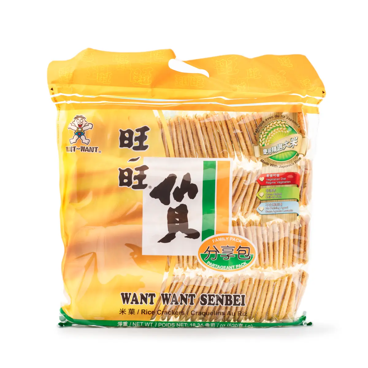 Want Want Senbei Rice Crackers 520 g Want Want Senbei Rice Crackers 520 g