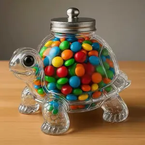 1 Cute Turtle Dog Shaped Sealed Candy Jar, Large Capacity Pet Shaped Snack Storage/Coffee Capsule Storage Jar, Kitchen Storage Jar and Gift for Pet Lovers, Outdoor Training Jar