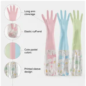 Waterproof Household Cleaning Gloves – Durable Rubber Gloves, Suitable for Dishwashing, Kitchen and Bathroom Cleaning, Anti-Stain Home Essentials