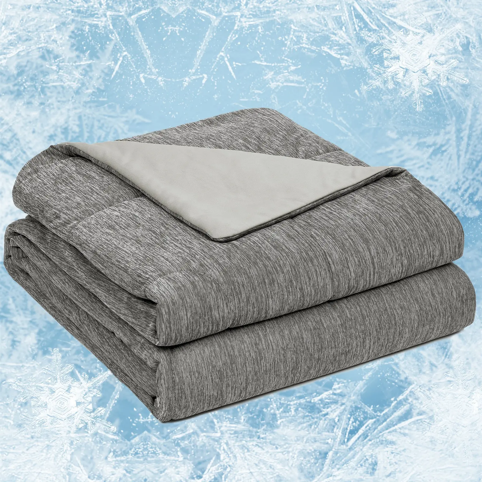Breathable Cooling Blanket for Sweaty Sleepers, Two-Sided Bedding for Summer Cool & Winter Warmth, Soft Lightweight Cozy Blanket