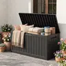 BIFANUO Rectangle Resin Indoor Outdoor Storage Boxes - 79/100/120-Gallon Waterproof, UV-Resistant Garage Storage Box with Waterproof Resin Shields Damp Gear for Home Improvement, Garden Supplies