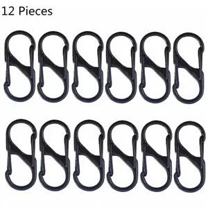 Zipper Lock Clips, 12pcs Mini S Hook Carabiner Locks, Anti-Theft Security Clips for Backpack Handbag Luggage, Durable Design