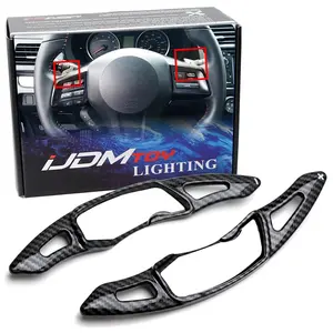 iJDMTOY Twill-Weave Carbon Fiber Pattern Style Larger Paddle Shifter Extensions For Subaru BRZ Impreza WRX Legacy XV Crosstrek, Scion FR-S