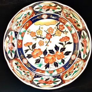 Japanese Mino-yaki Porcelain Bowls (Set of 5) - Vintage Kozan-gama Kinran-de Style with Original Box