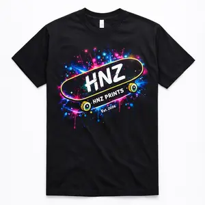 HNZ Streetwear Skate T-Shirt  Neon Graphic Tee