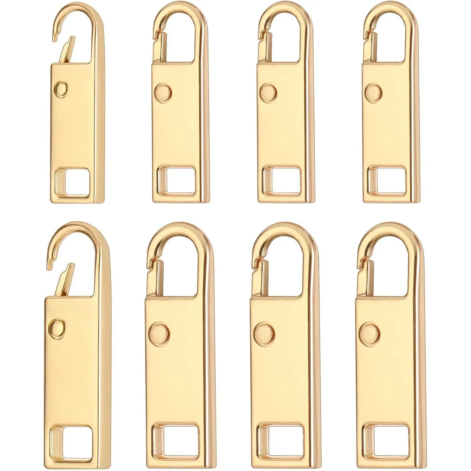 8 count Zipper Pull Replacement, Detachable Zipper Pulls Upgraded  Metal Zippers Handle Mend Fixer Tab Repair for Luggage Jackets Backpacks Boots Purses Coat Clothing