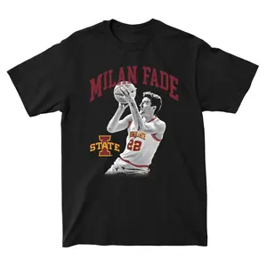 Millan Fade Iowa State Men's Basketball T-Shirt, College Sports Fan Gift for Mom Dad Coach, Basketball Lover Game Day Unisex T-Shirt