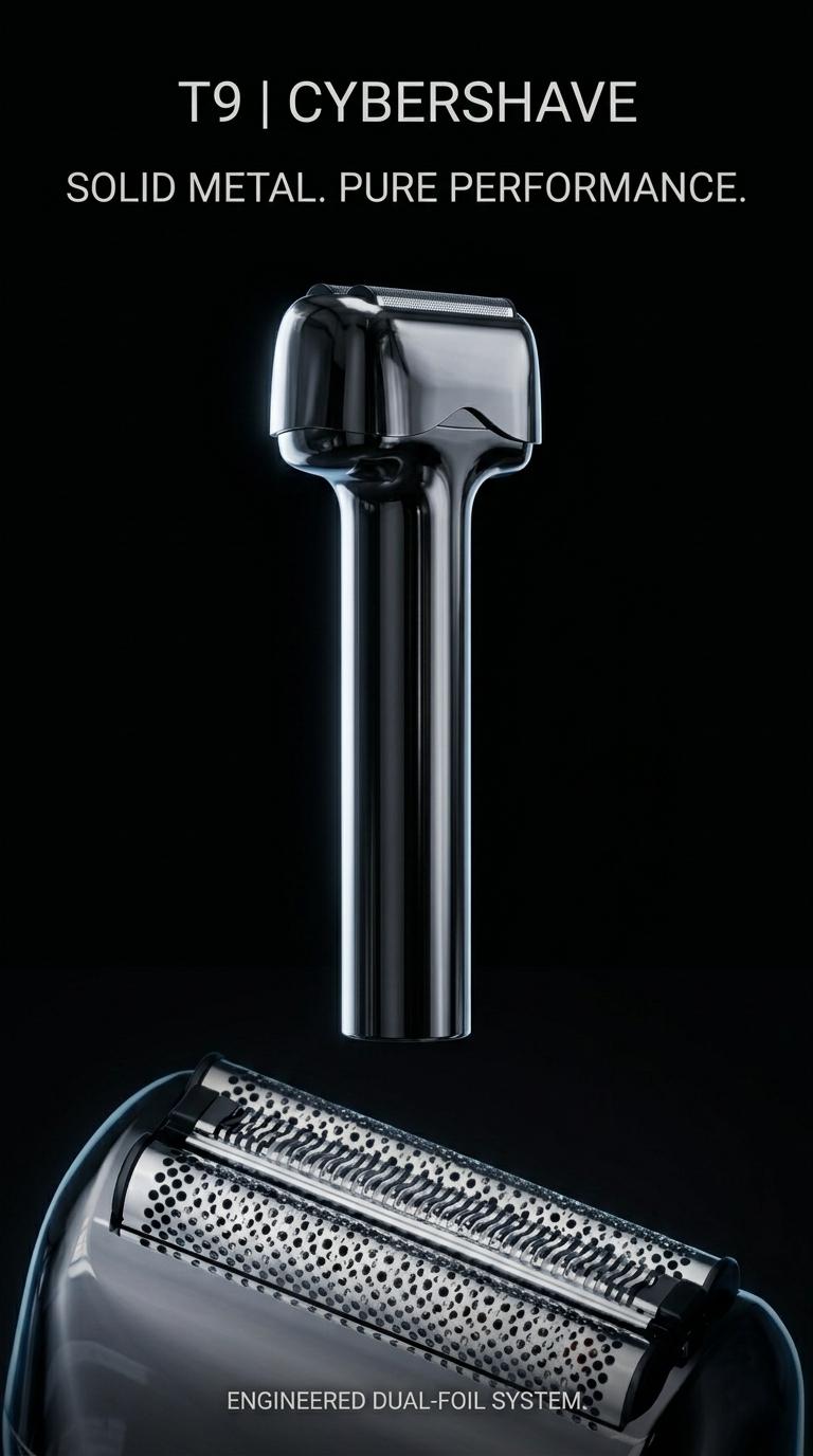 Luxury All-Metal Professional Electric Razor for Men, Precision Dual Foil Shaver, IPX6 Waterproof, Type-C Fast Charging, 60-Day Battery Life, Magnetic Cap, Travel Lock, Portable Premium Grooming Kit – Ideal Gift for Men