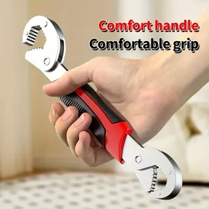 1 Piece of Comfortable Grip Universal Durable Frosted Surface Wrench Tool Multifunctional Universal Wrench Adjustable Wrench with Large Opening and Fast Opening, Workshop Tool, Strong Hardness, Suitable for Christmas and Birthday Gifts, Good Choice
