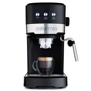 Gourmia 15 Bar Espresso Maker with Powerful Frothing Wand – Black: 1500W, 30oz Capacity, Electric, Hand Wash
