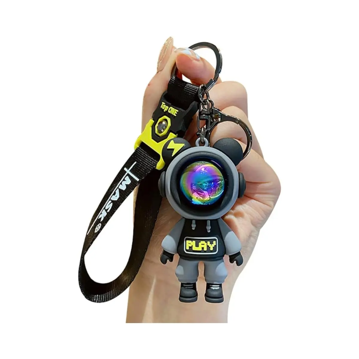 Astronaut Bear Keychain – Cool Space Pilot Bear Key Ring for Men & Women