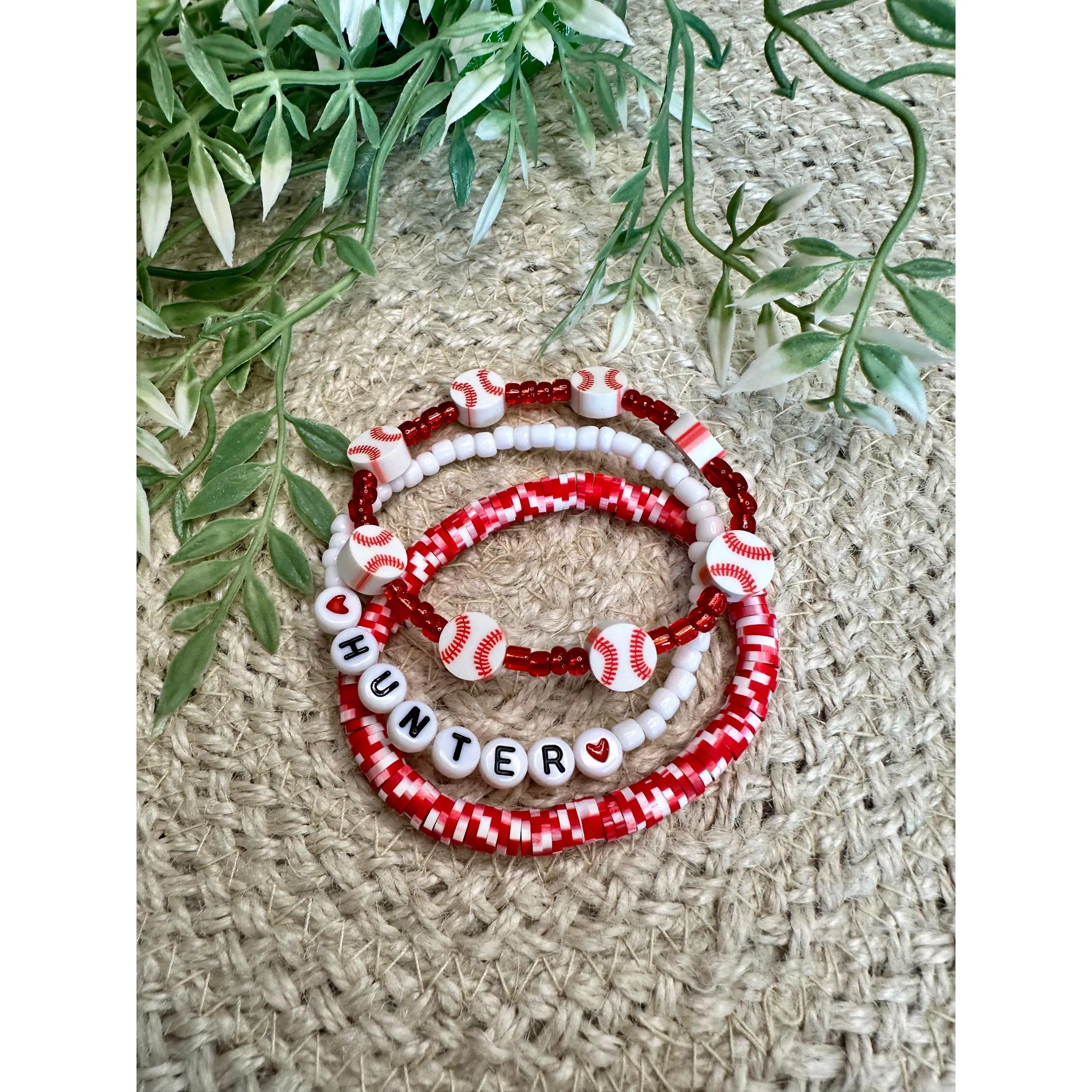 Baseball Beaded Bracelet