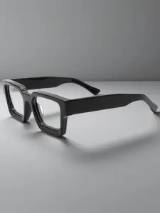 Retro Acetate Square Plain Glasses CP Temple Tips Fashion Nearsighted Frames Minimalist Casual Punk Street Individuality HipHop Classic Business Versatile Suitable for Travel, Beach, Driving, Cycling, Music Festivals, and Seaside Weddings