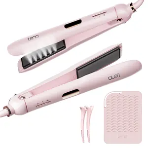 LENA Steam Flat Iron LENA H11 with Titanium Vapor Plates, 2-in-1 Design, 8 Temperature Settings, Careful Design for Comfort - Straightener