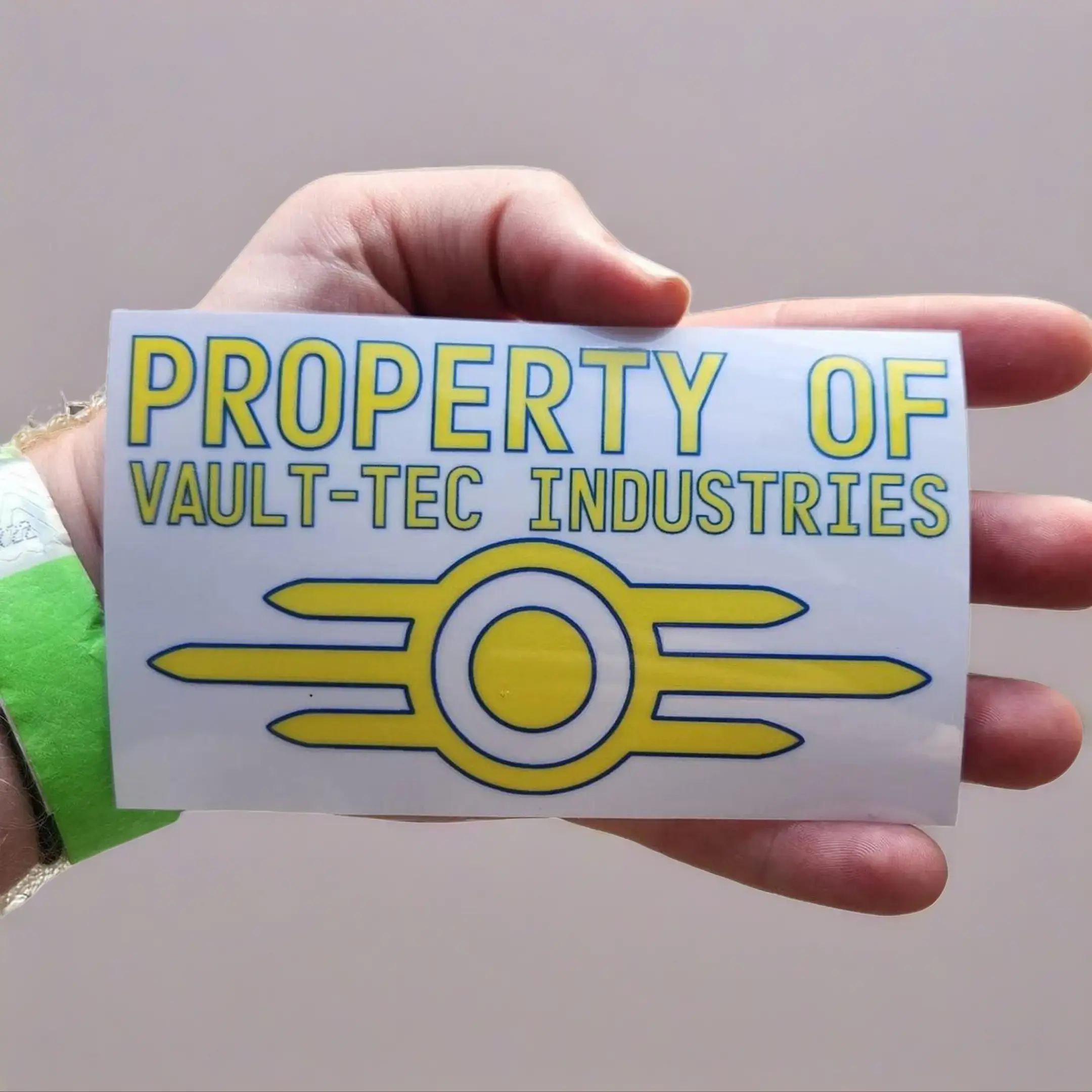 Property Of Vault-Tec Vinyl Car Decal: Fallout Cosplay UV Transfer Sticker For Truck / Toolbox