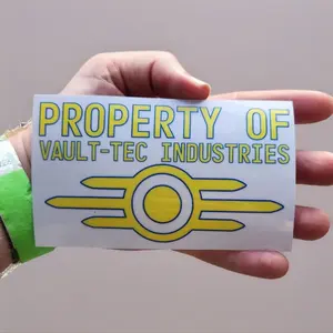 Property Of Vault-Tec Vinyl Car Decal: Fallout Cosplay UV Transfer Sticker For Truck / Toolbox