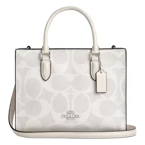 COACH Maggie 25 Detachable Strap Tote Bag in Chalk White for Women