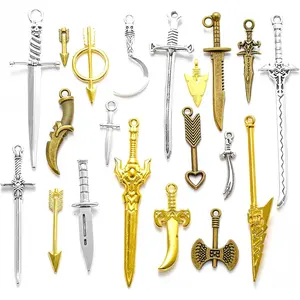 20 count Antique Sword Bookmarks Set with,  Metal Reading Accessories in 3 Colours, Mini Sword Trinkets for Book Darts, Bookish Charms, Necklace, , and Fantasy Bookmarks