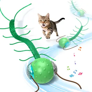 Bentopal Interactive Cat Toy with Chirping & Centipede Movement, Powerful Motor Cat Ball for Bored Indoor Cats on Rugs & Carpets