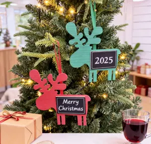 "Wooden Deer Chalkboard Decor | Hang Anywhere | Red/Green/Teal | Holiday Gift + Shop + Display, Spread the Love" Rustic Farmhouse Design Decoration