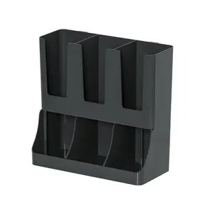 Multifunctional Disposable Cup Storage Box, Durable Plastic Organizer with Multiple Compartments, Ideal for Coffee Capsules, Tea Bags, Straws