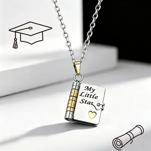 For Daughter/Son the "My Little Star" book-shaped necklace - an excellent gift choice for the graduation season. Crafted from rust-resistant 316 stainless steel, it is a meaningful graduation gift for your daughter/son.