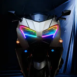 RGB LED DRL Light Strip with App Control – Flexible Waterproof Daytime Running Lights for Car & Motorcycle, Led Car Ambient Light
