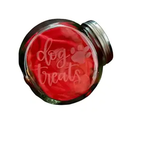 Dog Treats Jar - Clear Glass Jar with Metal Lid, Ideal for Dog Treats Storage